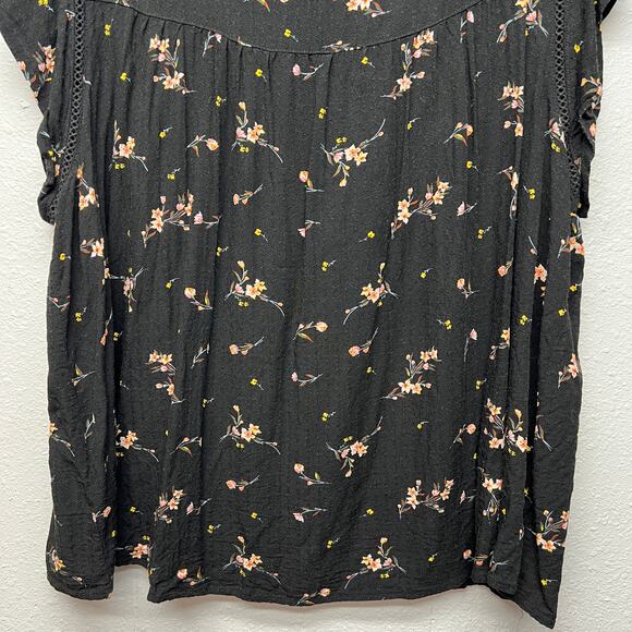 Buffalo Womens Top 2X Floral Cottagecore Gardencore Fairy Relaxed Flowy Mob Wife - Picture 8 of 12